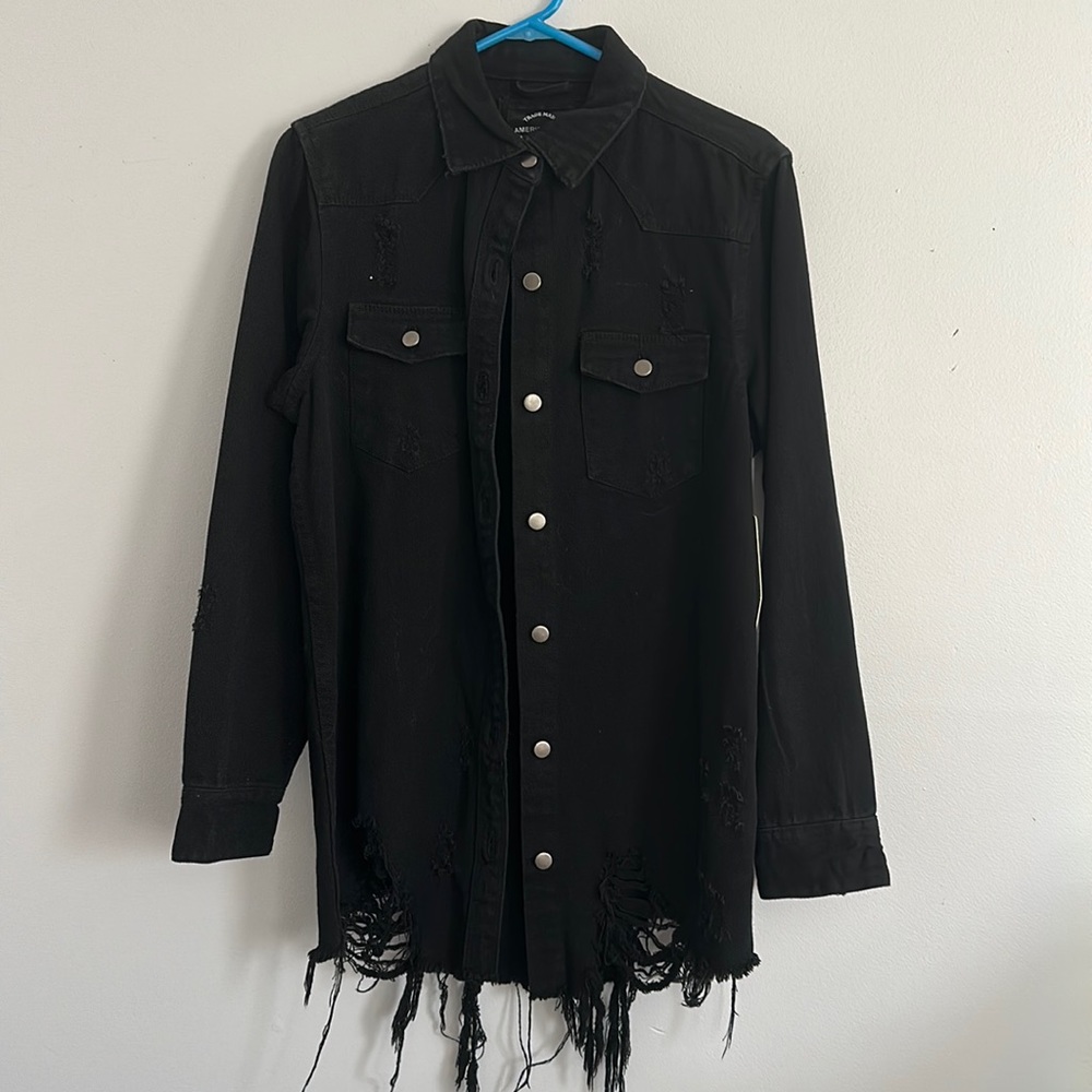 Black distressed Denim jacket